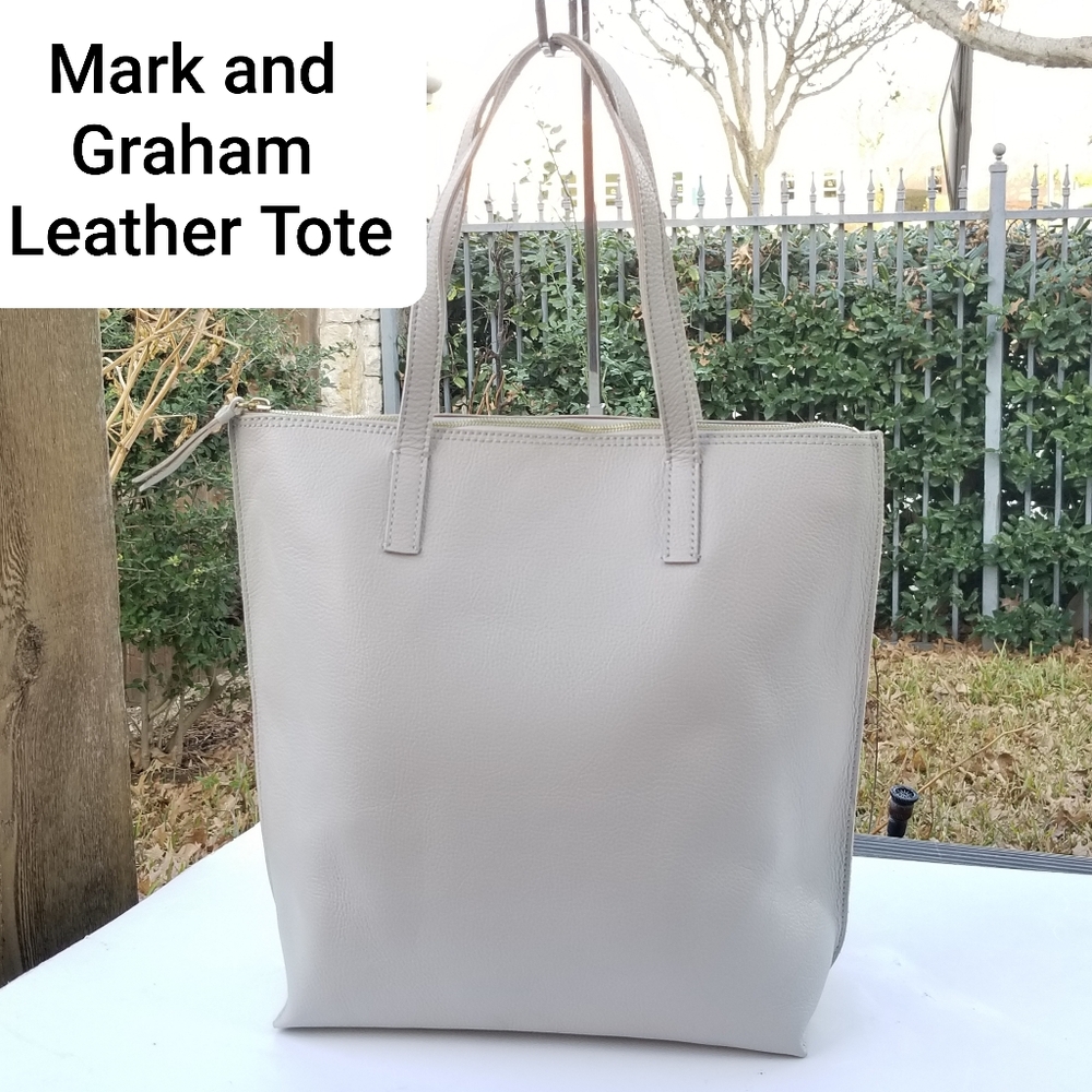Mark & Graham Gray Leather Tote